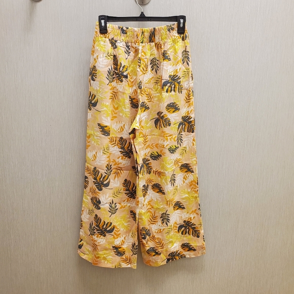 3 Piece Linen Set Matching Pants Tank Collared Shirt NWOT Floral Nicole Miller - Picture 6 of 10